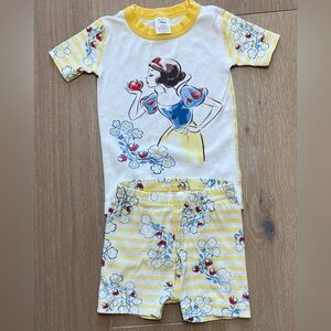 Hanna Andersson Disney Snow White Short John’s Kids Pajamas - Yellow and White